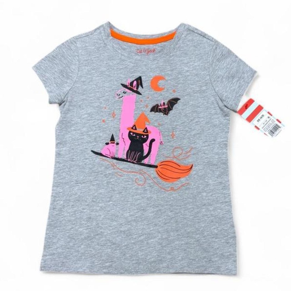 Whimsical Graphic Tee Halloween Llama & Cat Goblincore Witchy NWT size XS (4/5)